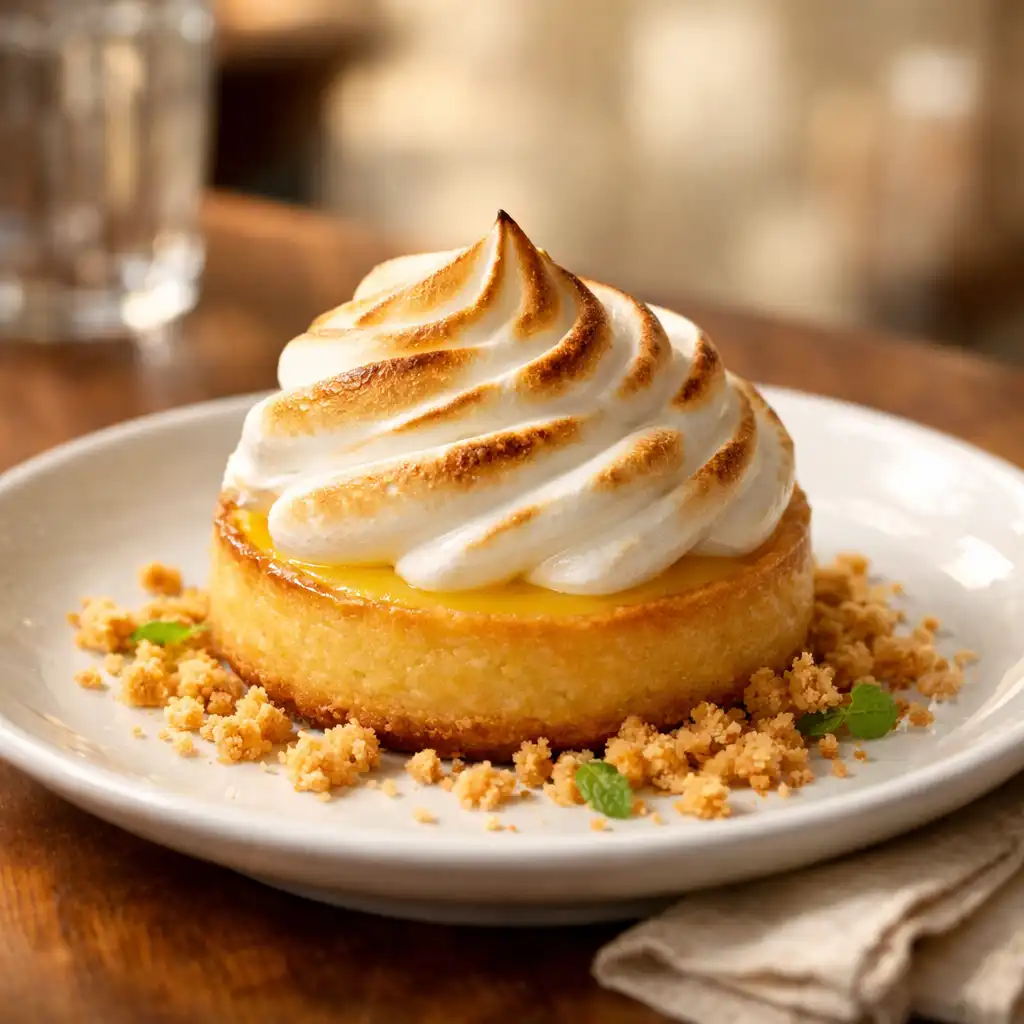 Tarte au citron meringuée avec sablé breton